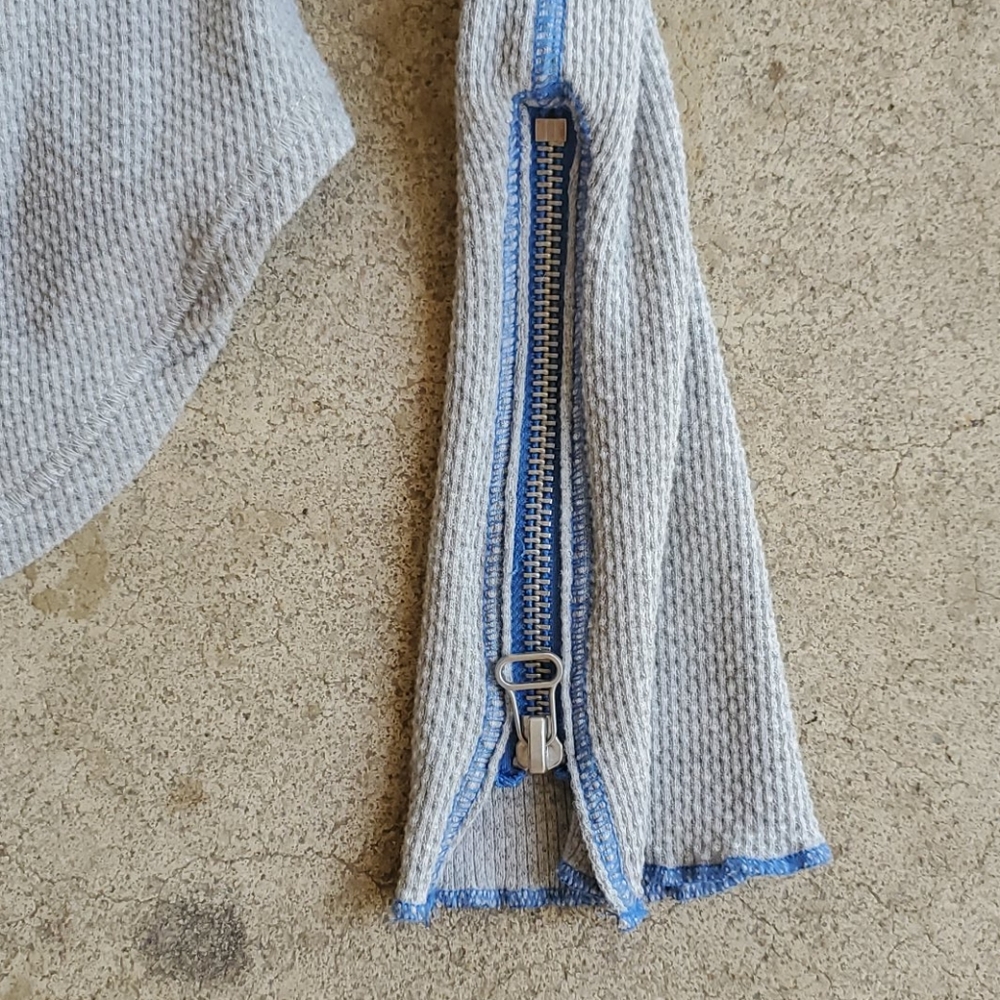 SOLDFree People Zip to it gray blue zipper thermal - Picture 10 of 10